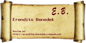 Erendits Benedek névjegykártya